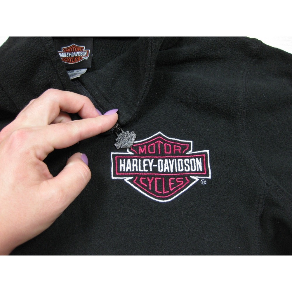Harley-Davidson Fleece 1/4 Zip Pullover Sweatshirt‎ Women's (M) Motorcycle Biker - Picture 4 of 14